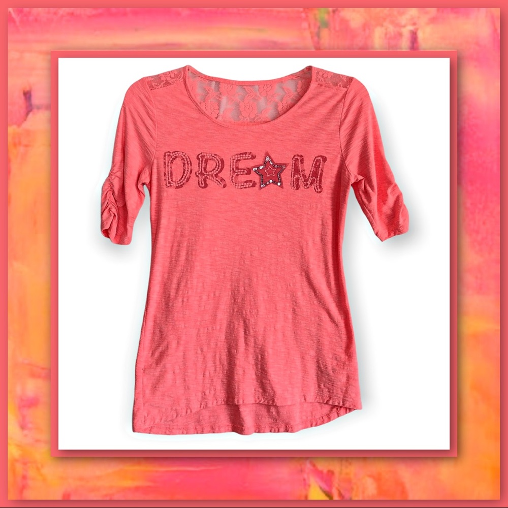 3/$10, 5/$15 - Basic Editions Lace Panel Tee - Picture 2 of 5